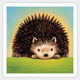 Cute Hedgehog Illustration Sticker